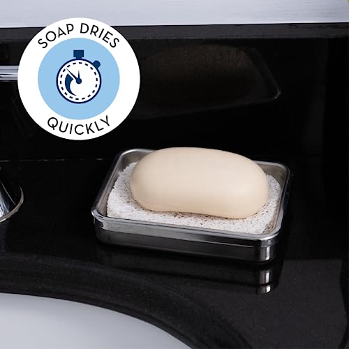 S&T INC. Bar Soap Holder for Kitchen, Bathroom, and Soap Dish, 6 Pack, White, 2.9 inches by 4.4 inches - color: White, size: 6 Pack
