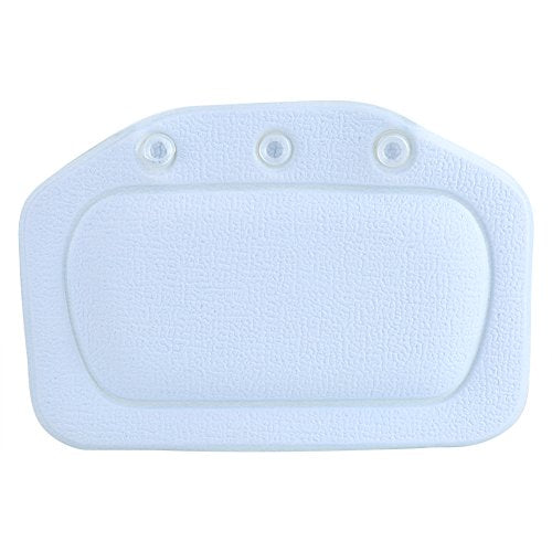Bath Pillow Bathtub Pillow, Non Slip Tub Head Neck Back Support Cushion Soft Foam Padded Headrest for Home Spa Relaxing Bathroom (Blue)