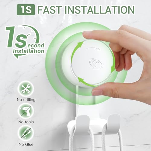 LUXEAR Suction Hooks Powerful Vacuum Suction Cup Hooks-6PACK Razor White - size: 6 Pack Razor
