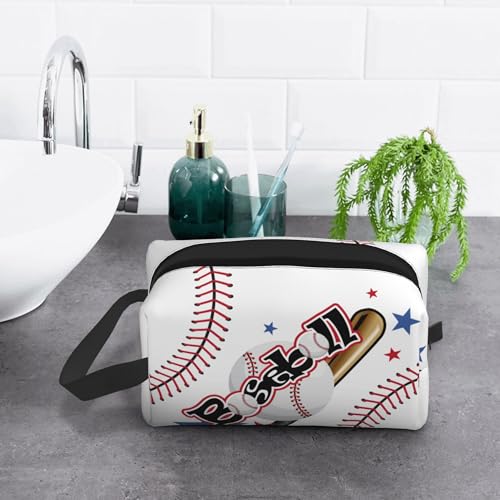 Kids Travel Toiletry Bag for Boys Girls - Waterproof Makeup Pouch Hanging Cosmetic Wash Bags Dopp Kit Shaving Bag for Toiletries Accessories(Baseball) - color: Baseball