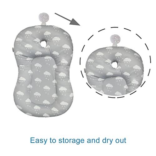 KAKIBLIN Baby Bath Mat, Baby Bath Cushion Soft Anti-Slip Pad 0-6 Month Toddler Pillow (Cloud) - color: Cloud