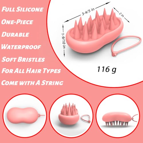 YalsFTY Silicone Scalp Massager Shampoo Brush – Ergonomic, Waterproof Scalp Scrubber for Hair Growth & Dandruff Removal – Ideal for Wet & Dry Hair Care