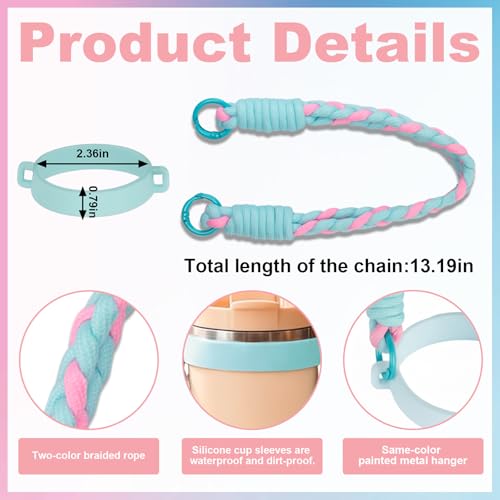 Silicone Water Bottle Handle Strap for Gym Travel Hiking Compatible with Stanley 30 & 40oz Cup Accessories for Men Women Gift - color: Style D
