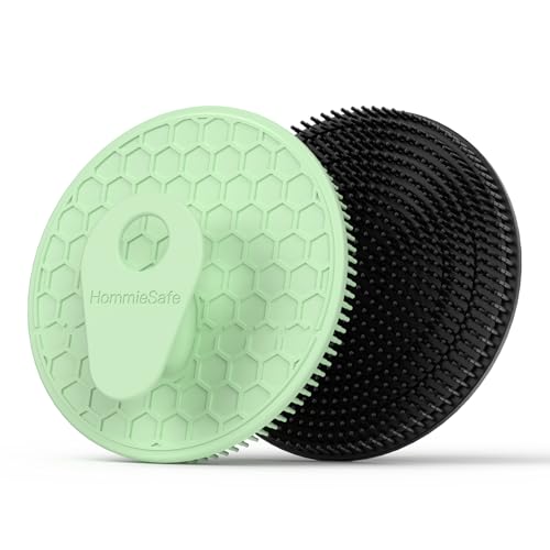 Soft Silicone Shower Brush Body Wash Bath Exfoliating Skin Massage Scrubber | 2 Pack Dry Skin Brushing Glove Loofah, Fit for Sensitive and All Kinds of Skin(Mint+Black) - color: Black+mint