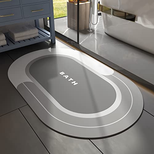 MontVoo Bath Mat - Non Slip, Quick Dry, Stain Resistant Bath Mat Rug for Bathroom Floor - Easy Care Shower Rug for Outside Bathtub - 24"x35" Grey - color: Grey, size: 24"x35"