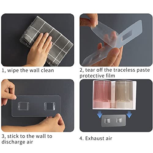 𝟐𝟎𝟐𝟔 𝐔𝐩𝐠𝐫𝐚𝐝𝐞𝐝 So Nice Toothbrush Holders for bathrooms Accessories Wall Mounted,Electric Shower Toothbrush Holder White Plastic toothbrushes Holder Set for Kids with 2 Cups - color: 2cups