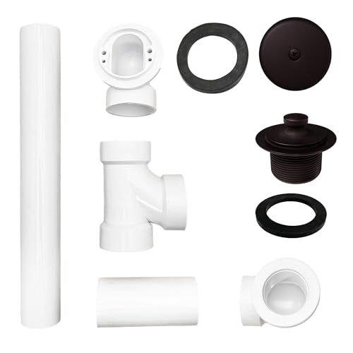 Westbrass Pull & Drain Sch. 40 PVC Bath Waste with One-Hole Top Elbow, Oil Rubbed Bronze, D49721-12 - color: Oil Rubbed Bronze, size: 1 Pack