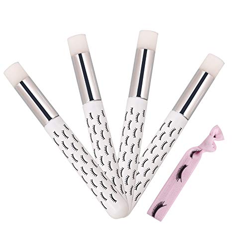 10 Pcs Cute White Lash Cleanser Brushes Lash Shampoo Brushes for Eyelash Extensions Cosmetic Brushes Peel Off Blackhead Brush Remover Tool Nose Cleaning Washing Brush - color: WHITE