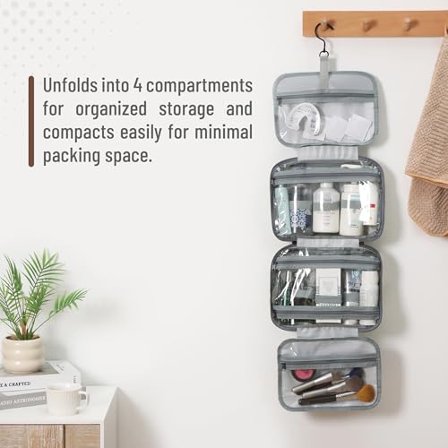 Ms. Pen- Travel Toiletry Bag Organizers, Black | Makeup Travel Bag for Toiletries with Hanging Hook, Water-Resistant