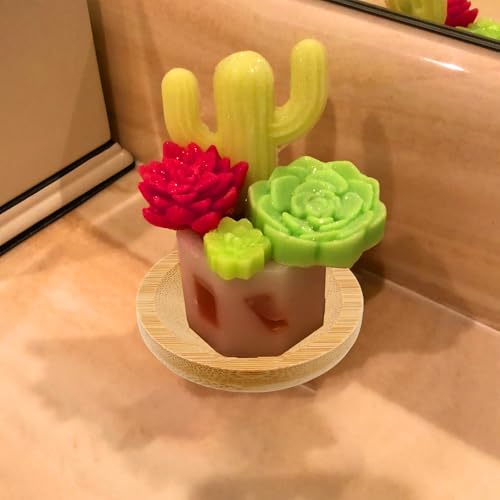 HOIGON 20 PCS Bamboo Soap Dish, 10 Round Wooden Bar Soap Holder and 10 Square Soap Tray, Wooden Soap Tray for Home Bathroom Kitchen
