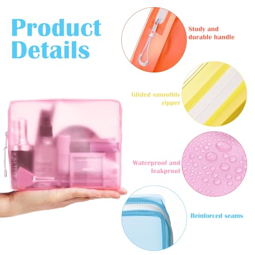 8 Pack TSA Approved Travel Toiletry Bags Frosted Translucent Leak-proof Cosmetic Makeup Bags for Women Men Travel Organizer Airport Security(Pastel,6.7 x 5.5 x 1.8 Inch) - color: Pastel, size: 6.7 x 5.5 x 1.8 Inch