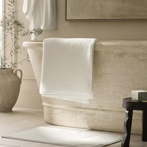 BOLL & BRANCH Turkish Ribbed Bath Mat - Cream - 100% Organic Turkish Cotton - Plush Absorbent Quick Dry Luxury Bathroom Mat with Ribbed Texture - Soft Underfoot Spa Comfort - color: Cream, style: Ribbed