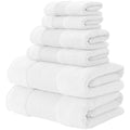 Modern Threads Air Cloud 6-Piece Towel Set - 100% Zero-Twist Cotton, 500 GSM, Quick Dry & Plush, White - color: White, size: 6 Pcs Towel Set