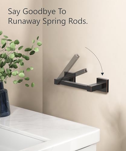 FORIOUS Toilet Paper Holder Wall Mount, Stainless Steel Rustproof Double Post Pivoting Tissue Roll Holder for Bathroom, Commercial Toilet Paper Dispenser (Oil Rubbed Bronze, Square) - color: Oil Rubbed Bronze