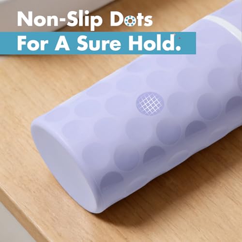 2Pcs Travel Toothbrush Case, Portable Travel Toothbrush Holder with Dot,Toothpaste Container for Home, Travel, Business, Camping, School, Couple 8.1x2.5x2 (Purple+Blue) - size: large size