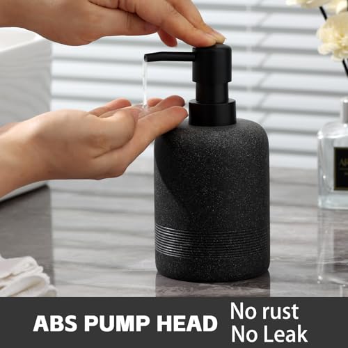 Soap Dispenser Set, 2pcs 350ML 11OZ Hand Soap Lotion Dispenser for Bathroom Countertop and Kitchen Sink, Shampoo Condition Refillable Bottle for Modern Decor Hotel Office (Dark Grey) - color: Dark Grey