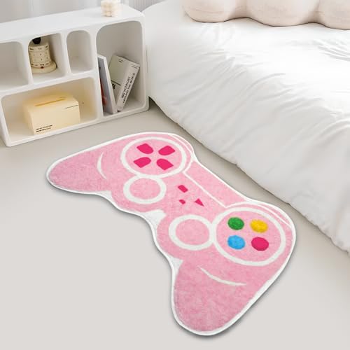 Gaming Bath Mat, Gamer Bath Rugs Non-Slip Absorbent PlayStation Rug Video Game Rug for Bathroom Floor Tub Kids Bathroom Rugs - color: Pink