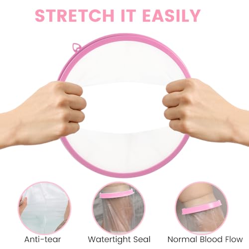 Waterproof Cast Covers for Shower Leg, Adult Cast Bag Cover Protector, Showering/Swimming/Bath Boots for Foot after Surgery, Broken Ankle Wound Recovery Supplies/Accessories, Boot, Sleeve, Pink - color: Leg, style: Reinforced Pink