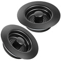 Kitchen Sink Drain Strainer 2 Pack, 304 Stainless Steel Pop Up Sink Stopper, Anti-Clogging Sink Drain Strainer for US Standard Kitchen Drain (Matte Black) - color: Matte Black, size: 2 Pack