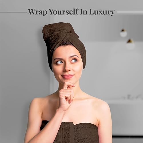 Tens Towels Pack of 4 Extra Large Bath Towels 30 x 60 Inches, 100% Cotton, Larger & Lighter Weight, Quicker to Dry, Super Soft and Absorbent, Perfect for Bathroom, Brown - color: Brown