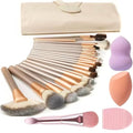 28PCS Beginner Kits Makeup Brushes Complete Sets Travel-Friendly - color: Champagne