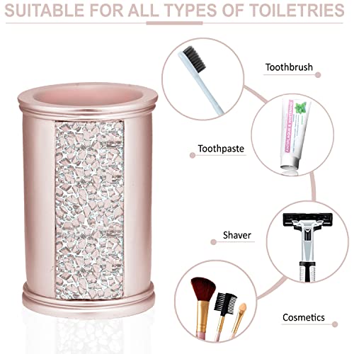 Zahari Home Sinatra Bath Tumbler Toothbrush and Toothpaste Holder Makeup Brushes Organizer, Blush - color: Blush, size: 4.25" x 3" x 3" Tumbler