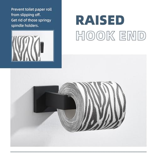 Toilet Paper Holder Matte Black, Angle Simple Stainless Steel Bathroom Tissue Roll Hanger, Open Sided Toilet Tissue Holder Wall Mount - color: Matte Black