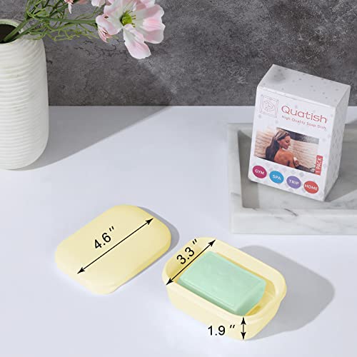 Quatish 2 Pack Travel Soap Container, Portable Soap Holder with Lid, Travel Bar Soap Holder, Soap Case for Camping Gym Travel, Soap Box for Bathroom, Yellow - color: Yellow