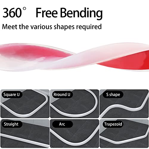 New Collapsible Shower Threshold Water Dam, Self Adhesive Silicone Waterproof Barrier Bathroom and Kitchen Water Strip Dam Shower Guard for Dry And Wet Separation Caulk Seal Strip Edge Trim(TM) - color: Transparent, style: 39Inch