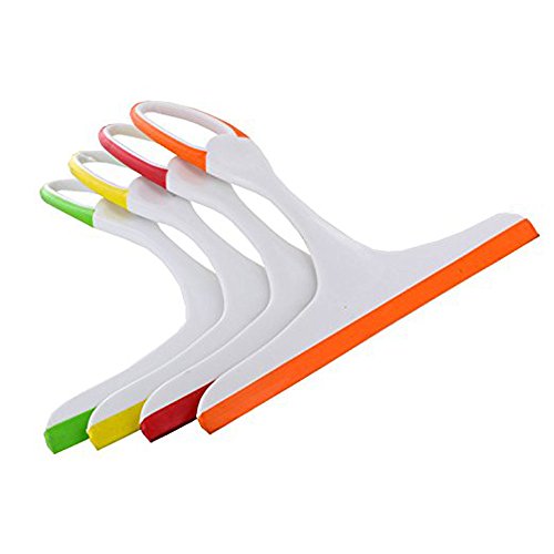 Set of 8 Black Duck Brand Slim Design 9.5" x 9" Window Shower Glass Squeegee Assorted Colors (8)