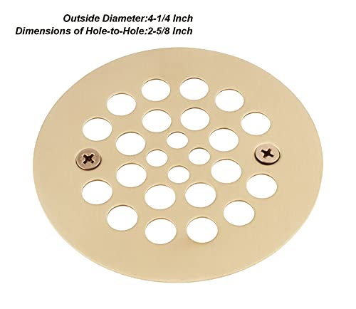 Artiwell 4-1/4“ Shower Strainer Drain Trim Set, Screw-in Shower Strainer Drain Cover, Plastic-Oddities Style Replacement Strainer Grid, Machine & Self-Tapping Screws Included (Champagne Bronze) - color: Champagne Bronze