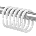 Amazer Shower Curtain Rings, 24 Pcs Plastic Shower Curtain Hooks, White Shower Curtain Hooks Rings, Rust Proof Shower Rings C Shaped Shower Hooks for Shower Curtain and Liner Bathroom - color: White C-shape, size: 24 Pack