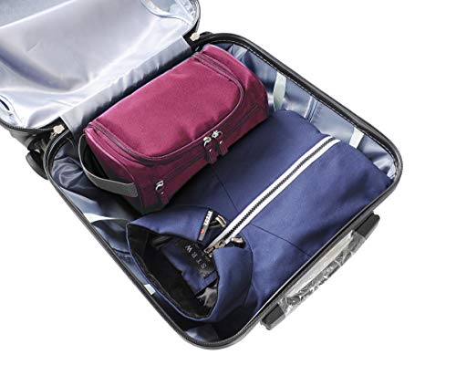 Vercord Mens Toiletry Bag Wash Travel Small Shaving Dop Kit Shower Bathroom Ditty Hygiene Bag Burgundy - color: Burgundy