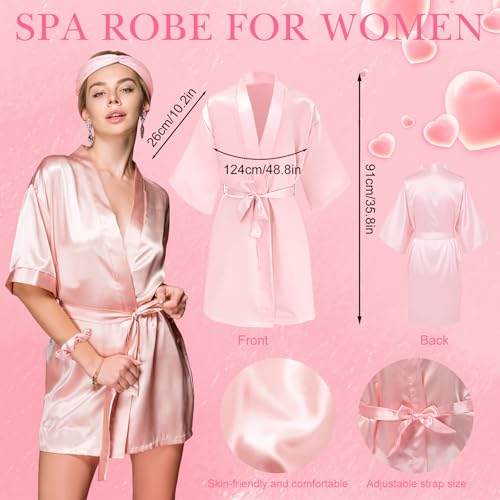 Twistover 16 Pcs Birthday Gifts for Women: Luxury Robe & Blanket Spa Gift Basket for Women -scented Candle, Mug, Notebook, Pillowcase & Spa Accessories(Pink) - color: Pink
