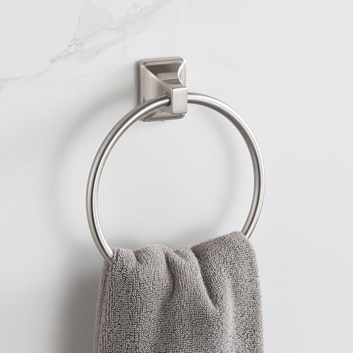4 Pieces Bathroom Hardware Accessories Set, Stainless Steel 24 inch Towel Bar, Towel Rack, Robe Hook, Toilet Paper Holder for Bathroom Wall Mounted (Brushed Nickel) - color: Brushed Nickel