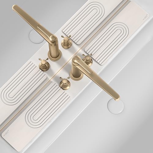Faucet Mat for Kitchen Sink, Diatomite Stone Drying Sink Protectors, Bathroom Faucet Splash Guard, Quick Dry Water Absorbing, Non-Slip Tray for Kitchen Counter, White, 11.8" x 3.9" x 2pcs - color: White, size: 11.8" x 3.9"