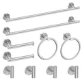 Newfun 10-Pieces Bathroom Hardware Set, Includes 24 Inch Towel Racks for Bathroom Wall Mounted, Toilet Paper Holder, Towel Hooks for Bathrooms, Towel Rings for Bathroom Wall (Brushed Nickel) - color: Brushed Nickel-ring