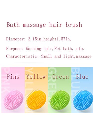 Aroveea Hair Scalp Brush Dandruff Cleaning Brush Shower Scalp Shampoo Brush Scalp Massager Pack of 4(Green and Yellow) - color: Green