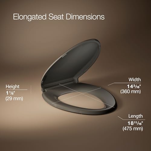 KOHLER CACHET® Nightlight Soft Close Toilet Seat Elongated, ReadyLatch®, Grip-Tight Hardware, Cashmere - color: Cashmere, size: Elongated