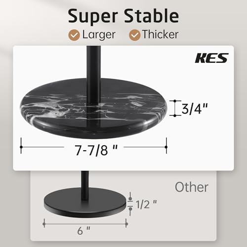 KES Natural Marble Toilet Paper Holder Stand Bathroom Free Standing Toilet Paper Holder 18/8 Stainless Steel, Matte Black, BPH284S1-BBK - color: Blcak Marble & Black Bar, size: 20.6"H