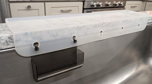 SiliProducts SiliSink XL Silicone Sink Edge Guard for Kitchen Sink - Fits 3.75” - 4” Wide - The Original Stone Protector with Sponge Caddy - Splash Guard, 20” Frosted Matte - color: Frosted Matte, size: 4in x 20in