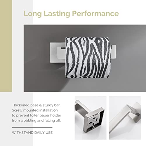 Toilet Paper Holder Brushed Nickel, Angle Simple SUS304 Stainless Steel Bathroom Tissue Holder, Open Arm Toilet Tissue Roll Hanger Wall Mount - color: Brushed Nickel