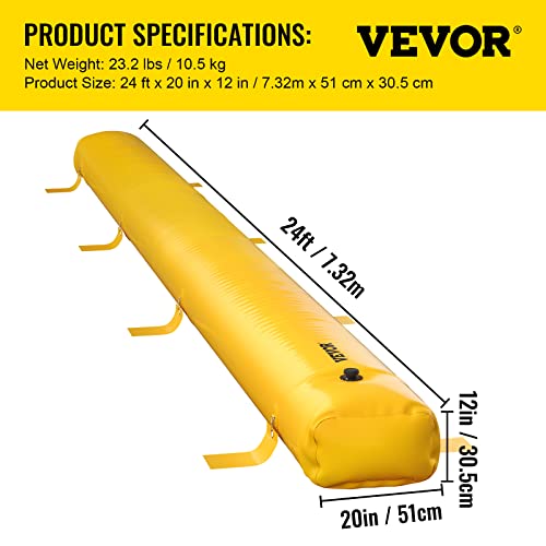 Flood Barrier for Home, 24 ft Length x 12 in Height Sandbag Alternative, Water Barrier for Flooding, Reusable PVC Water Diversion Tubes, Flood Prevention Barriers for Door, Garages - style: 24ft(l) *12(h)