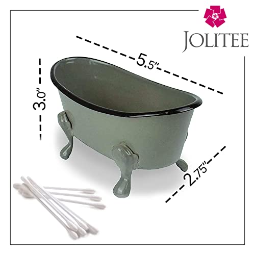 Rustic Enamel 1 Piece 5.5" Metal Clawfoot Mini Bathtub Soap Dish Mini Bath Tub Decoration Clawfoot Tub Soap Caddy Grey - color: Grey