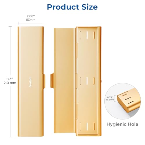 Wider Aluminum Toothbrush Travel Case, Portable Travel Toothbrush Holder, Durable Manual Toothbrush Box Container for Traveling, Bathroom, Camping, Business Trip, Gold - color: Gold, size: 1 Pack (Large)