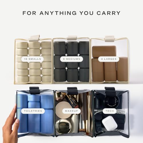 Cadence Parcel - Clear Travel Kit with Zipperless Magnetic Closure - Chestnut, Medium - Durable, Leak-Resistant and TSA Approved Toiletry Bag - Modular Organization - Recycled TPU (1 Qt) - color: Chestnut, size: Medium