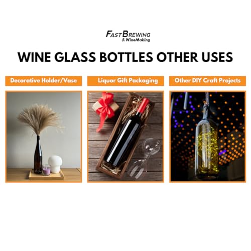 FastRack - 750ml Green Wine Bottles (Pack of 12) | W13 Stretch Hock Liquor Bottles | 750 ml Green Wine Empty Bottle for Drinks - NO CORKS INCLUDED - color: Green