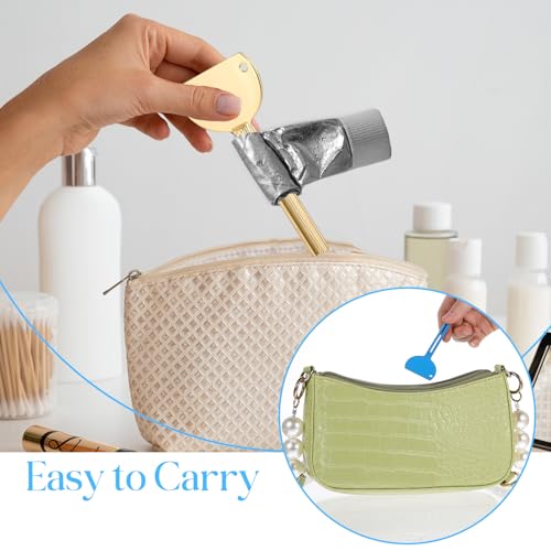 3 Pcs Toothpaste Squeezer Stainless Steel Toothpaste Tube Squeezer Metal Toothpaste Dispenser Roller Tube Wringer Tube Key Squeezer Roller for Cosmetic Paint Cream Hair Dye, 3 Colors
