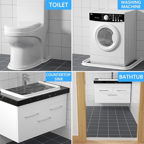 Duzzy 67 Inch Collapsible Shower Water Dam, Shower Threshold Water Stopper Barrier and Retention System and Keeps Water Inside Threshold Dry and Wet Separation, Suitable for Bathroom & Kitchen - color: White, style: 67 Inch