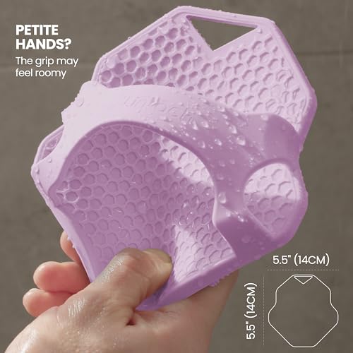Silicone Shower Scrubber for Body – Exfoliating Loofah Alternative, Zinc & Silver-Infused, Hygienic & Gentle for Sensitive Skin, Durable & Long-Lasting Body Scrubber for Women - Purple - color: Purple